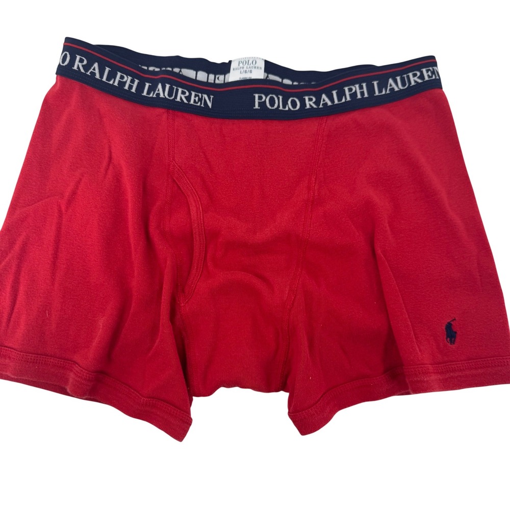 Polo‎ Ralph Lauren Boxer Briefs Red Cotton Classic Fit Men's L